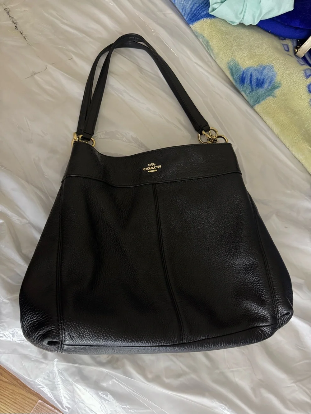 Coach Lexy Black Leather hobo Shoulder bag